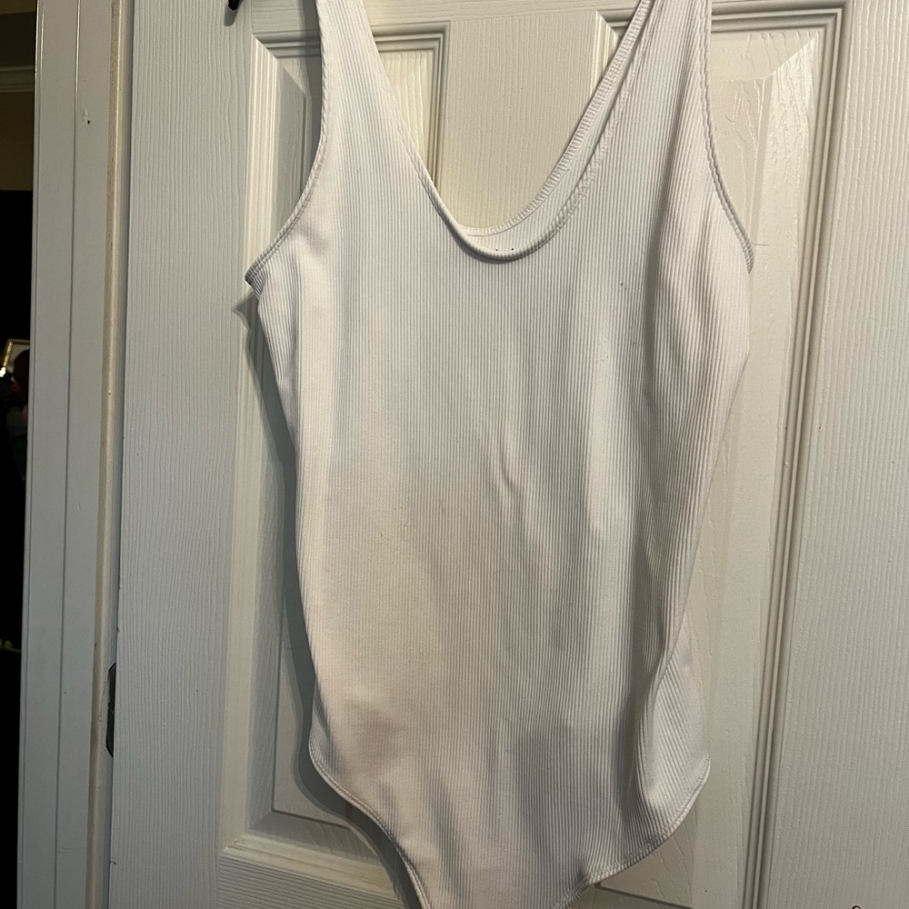 White ribbed softAF bodysuit